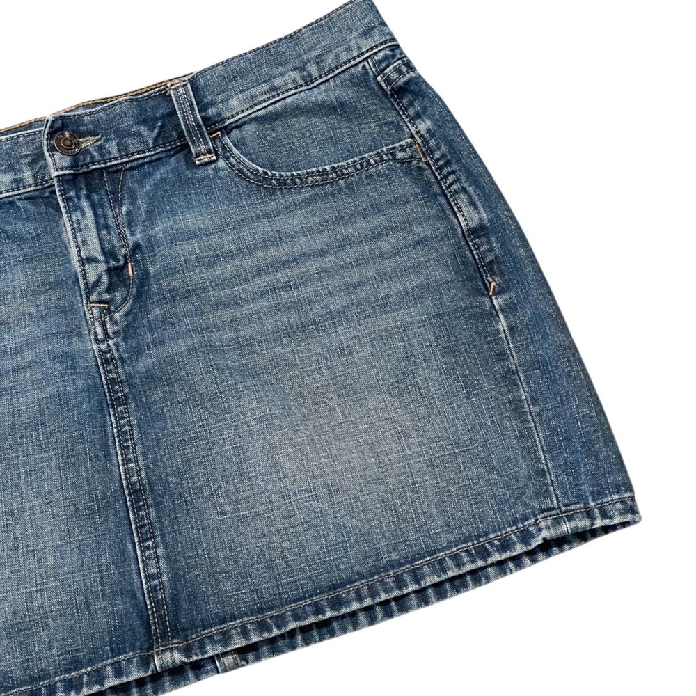 Old Navy Y2K Low Rise Denim Mini Skirt 10 Cowgirl Western McBling Medium Wash - Picture 4 of 11